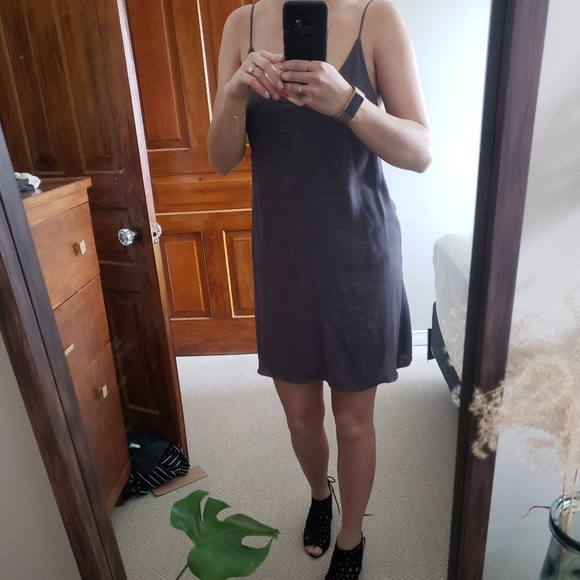 Wilfred Free 'Vivienne' dark grey slip mini dress - Picture 2 of 7